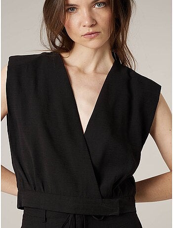 Top sans manches cache-coeur uni 'Deeluxe'