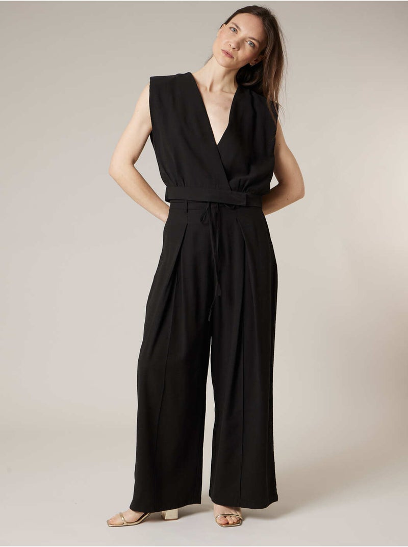 Top sans manches cache-coeur uni 'Deeluxe' Noir - Kiabi