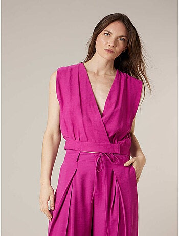 Top sans manches cache-coeur uni 'Deeluxe'