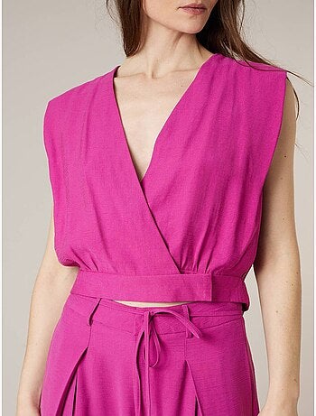 Top sans manches cache-coeur uni 'Deeluxe'