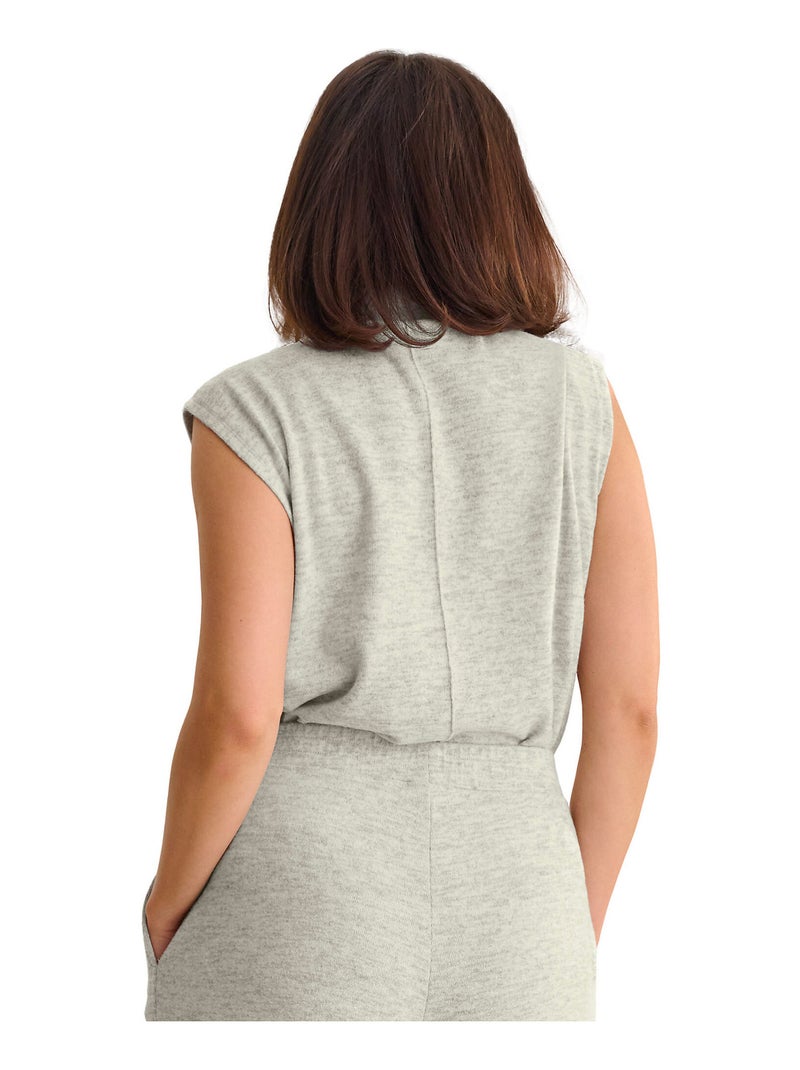 Top sans manches col montant ROSIE Ecru - Kiabi