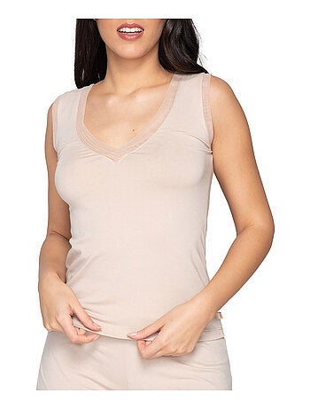 Top sans manches col V Cotton Touch