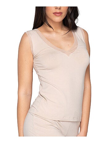 Top sans manches col V Cotton Touch