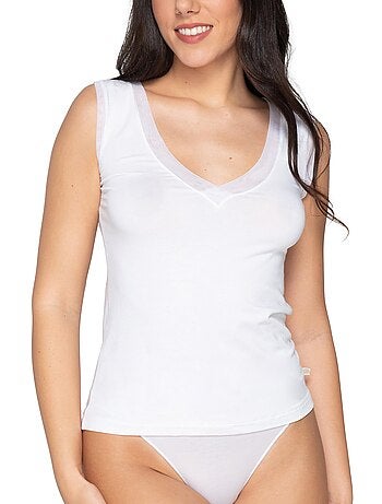 Top sans manches col V Cotton Touch