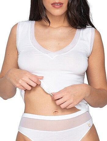 Top sans manches col V Cotton Touch