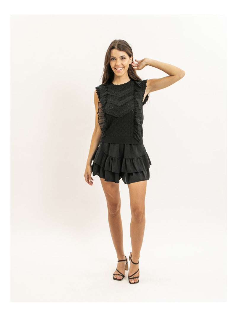 Top sans manches dentelle FEVIA Noir - Kiabi