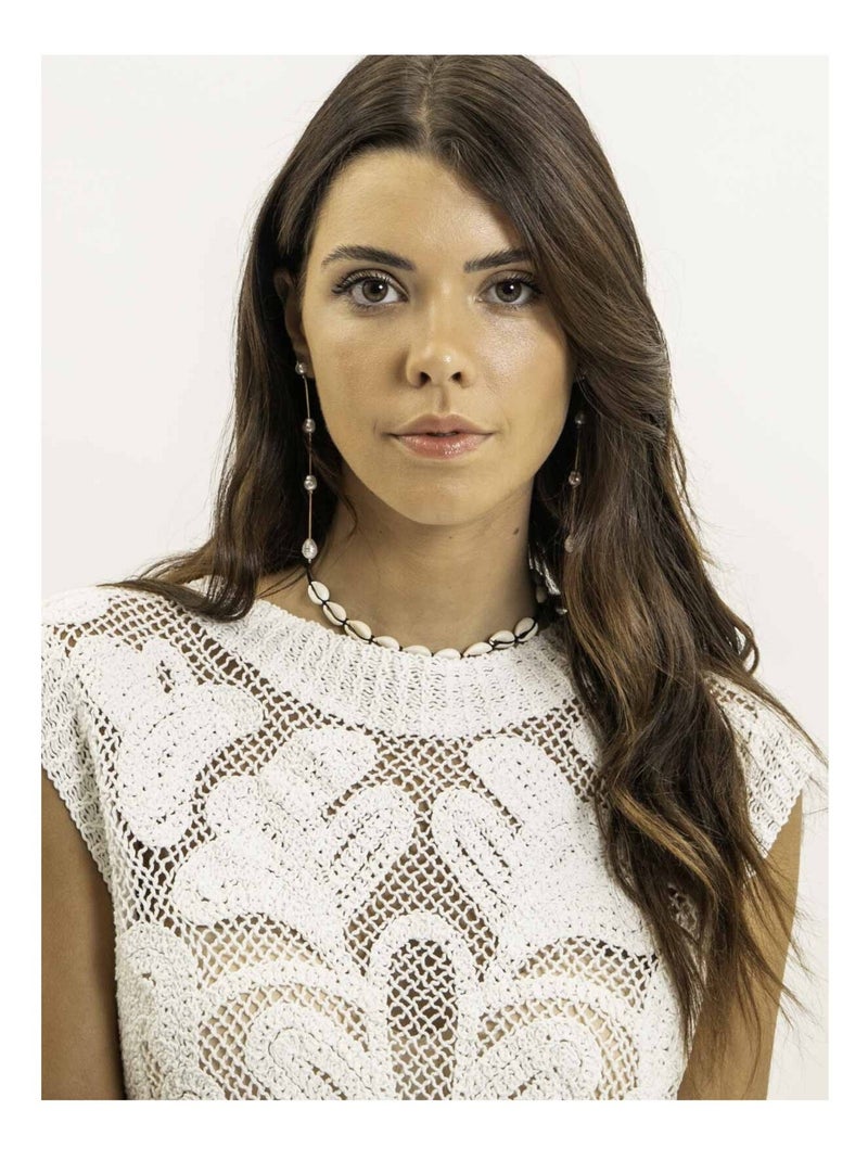 Top sans manches dentelle FOTAH Blanc - Kiabi