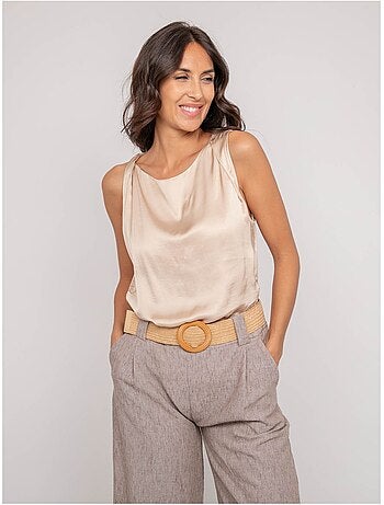 Top sans manches effet satin FARESSIE