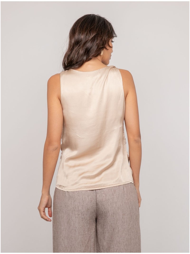 Top sans manches effet satin FARESSIE Beige - Kiabi