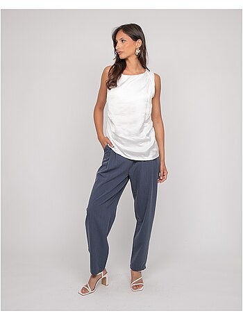 Top sans manches effet satin FARESSIE
