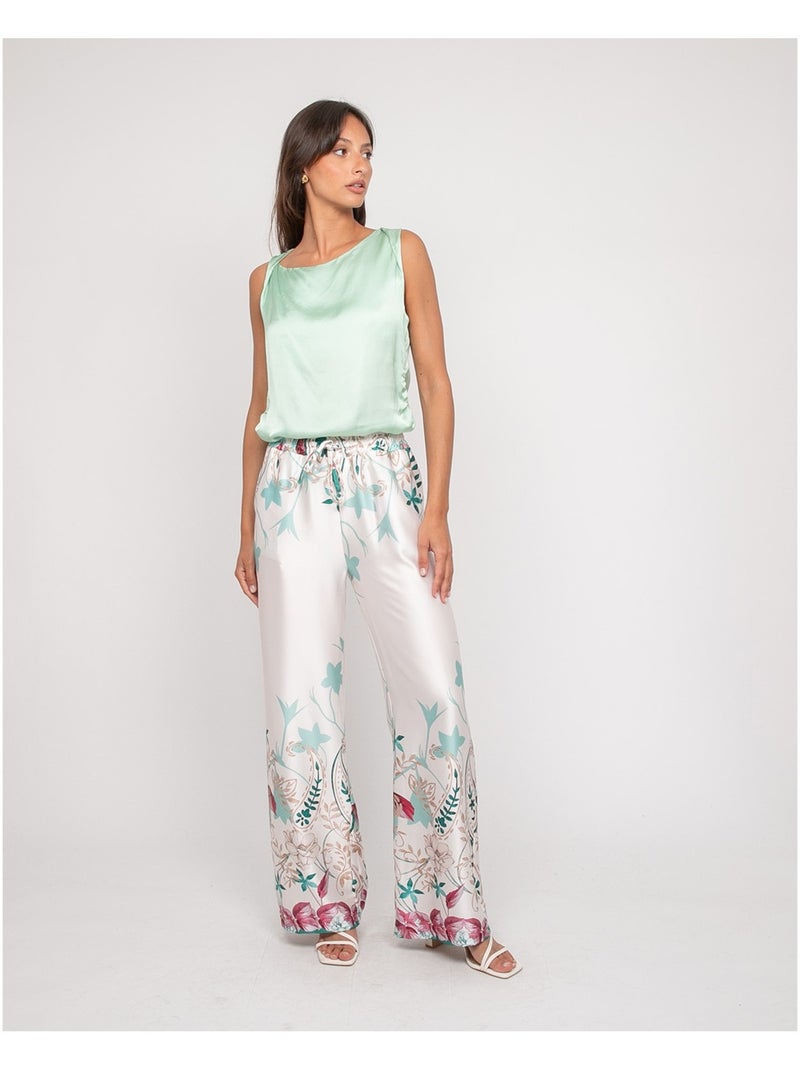 Top sans manches effet satin FARESSIE Vert d'eau - Kiabi