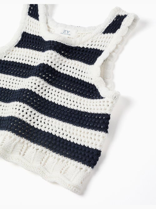 Top sans manches en coton en maille à rayures - Kiabi