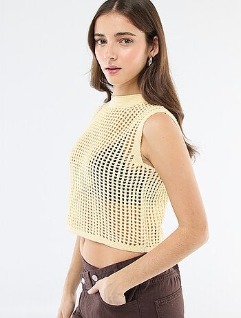 Top sans manches en crochet