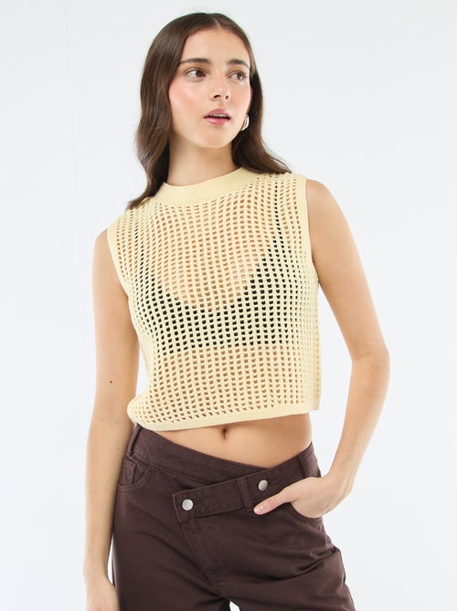 Top sans manches en crochet - Kiabi