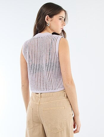 Top sans manches en crochet