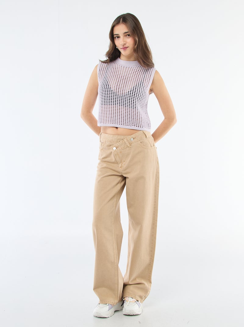 Top sans manches en crochet Rose - Kiabi