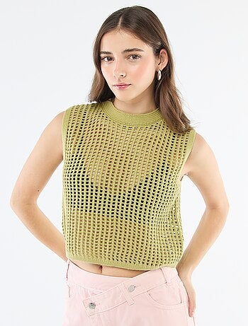 Top sans manches en crochet
