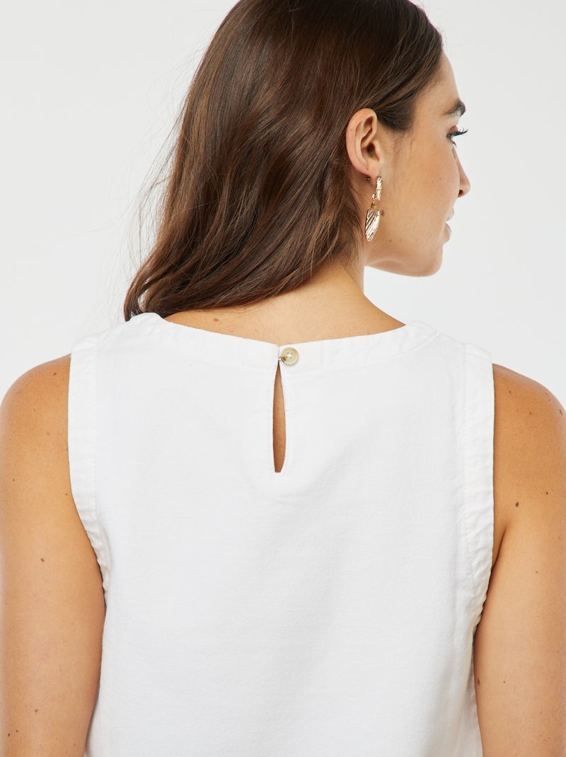 Top sans manches en denim BLANC - Kiabi