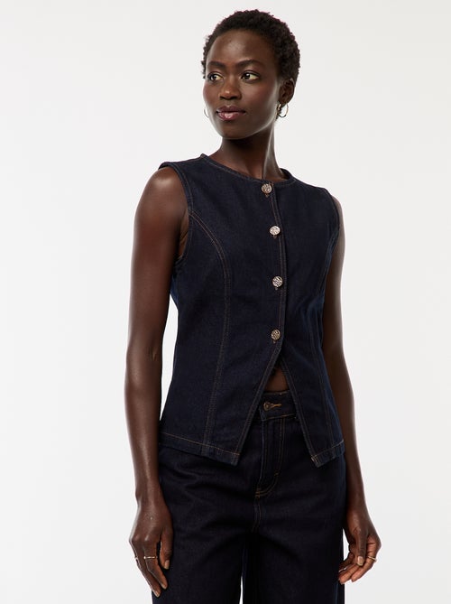 Top sans manches en denim - Kiabi