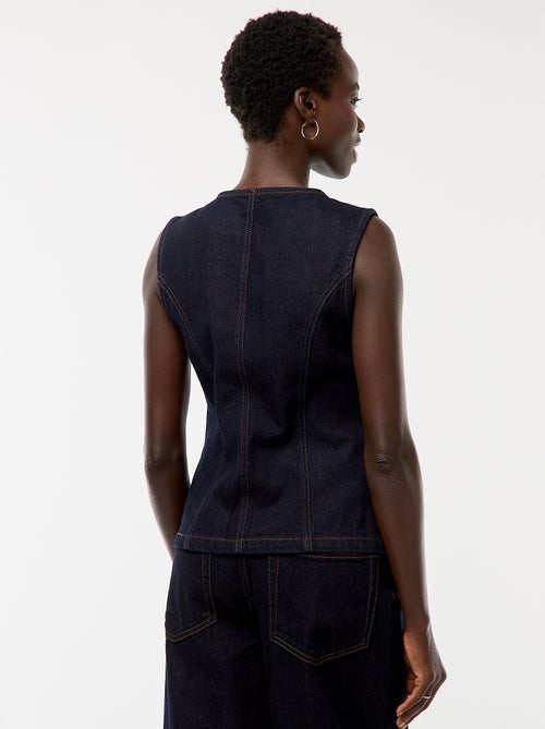 Top sans manches en denim - Kiabi