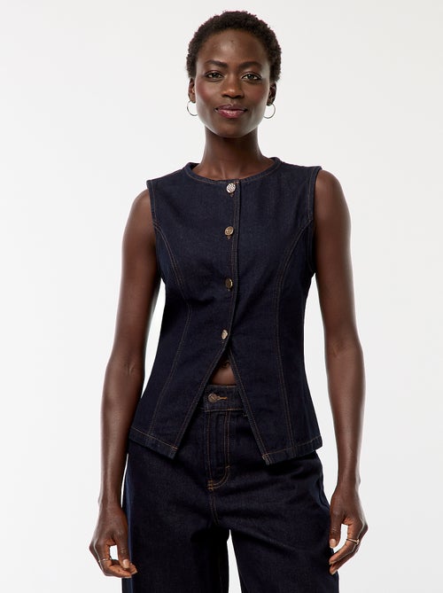 Top sans manches en denim - Kiabi