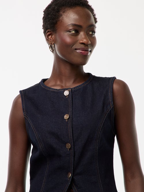Top sans manches en denim - Kiabi