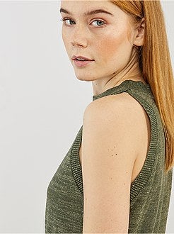 Top sans manches en maille pailletée - Kiabi