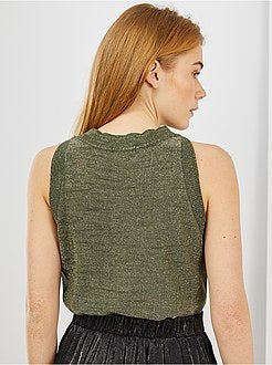 Top sans manches en maille pailletée - Kiabi