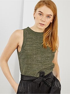 Top sans manches en maille pailletée - Kiabi