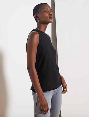 Top sans manches en maille pailletée - Kiabi