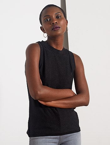 Top sans manches en maille pailletée - Kiabi