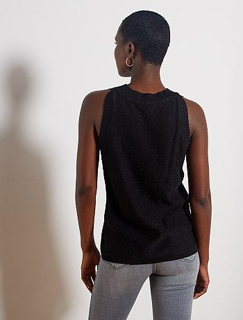 Top sans manches en maille pailletée - Kiabi