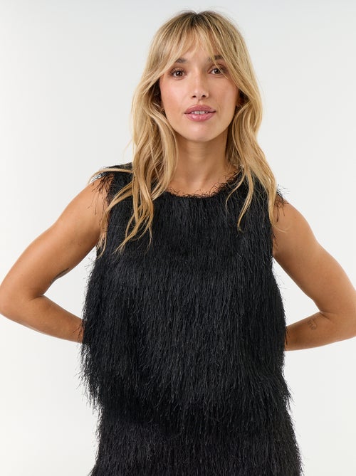 Top sans manches en maille poilue - Kiabi Top sans manches en maille poilue - Kiabi