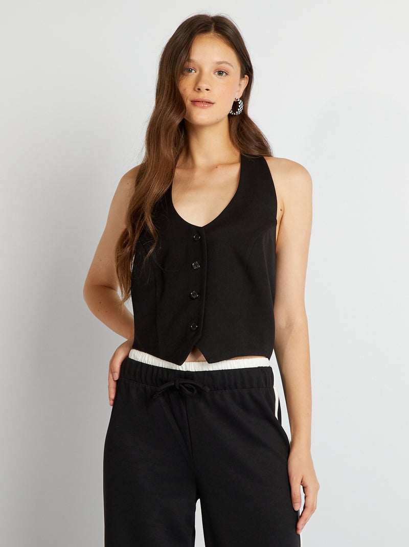 Top sans manches et dos nu noir Kiabi