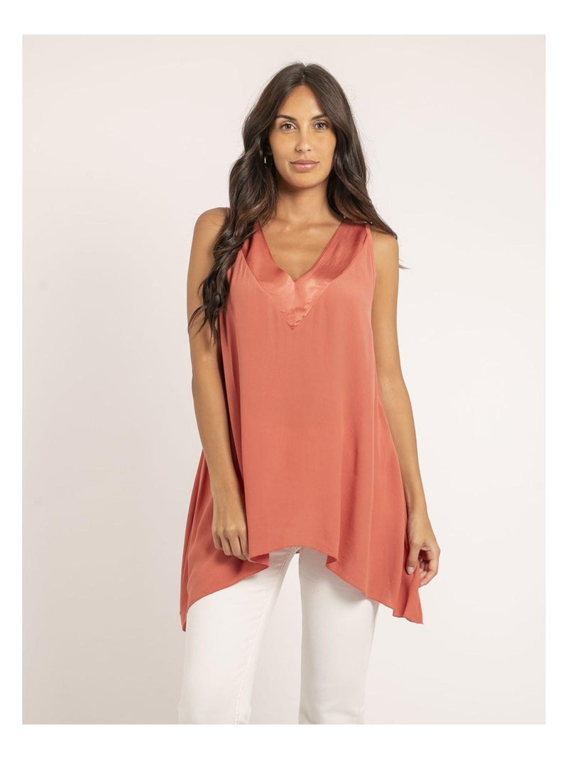 Top sans manches FORELA Orange corail - Kiabi