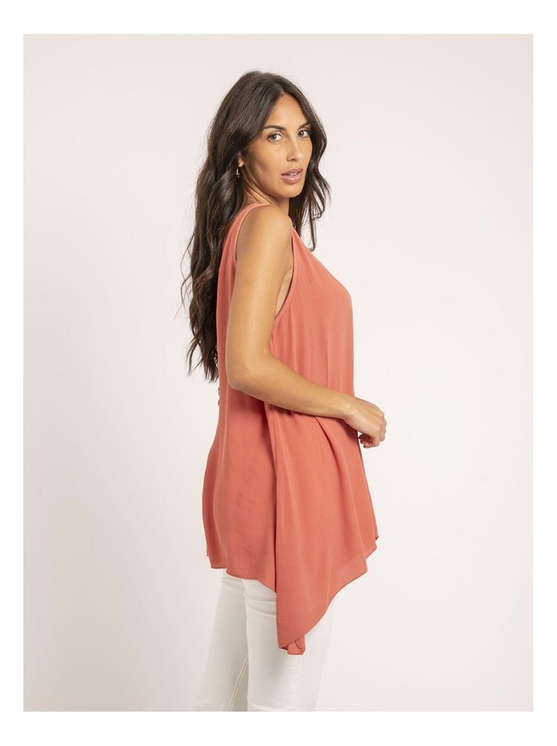 Top sans manches FORELA Orange corail - Kiabi