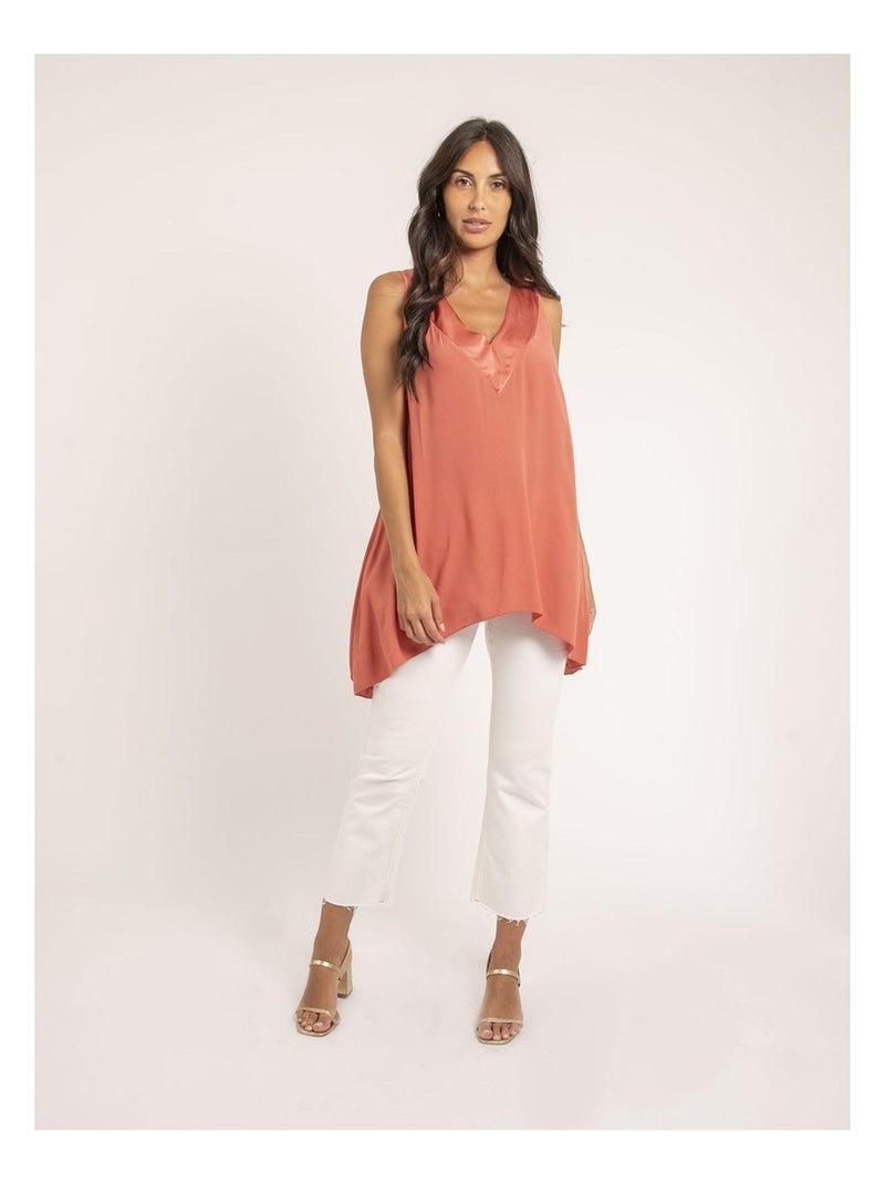 Top sans manches FORELA Orange corail - Kiabi