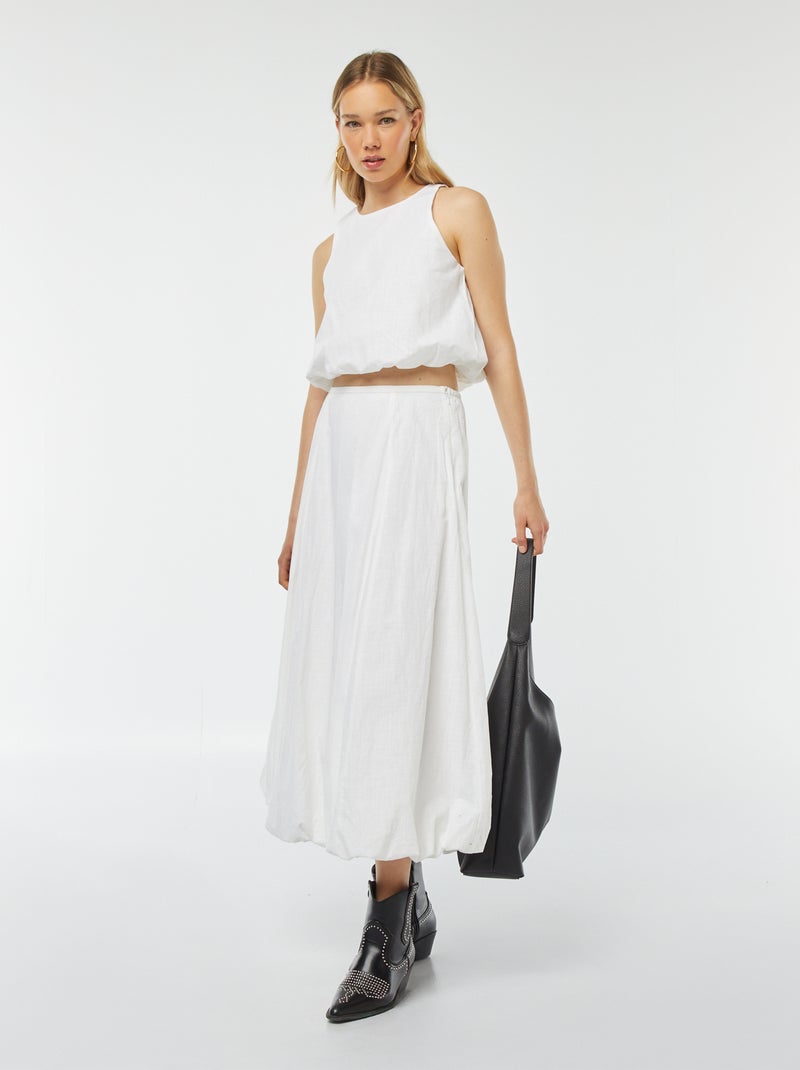 Top sans manches forme ballon blanc - Kiabi