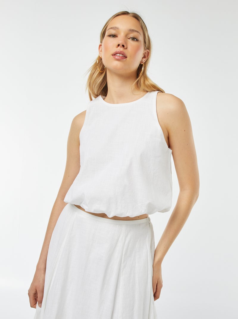 Top sans manches forme ballon blanc - Kiabi
