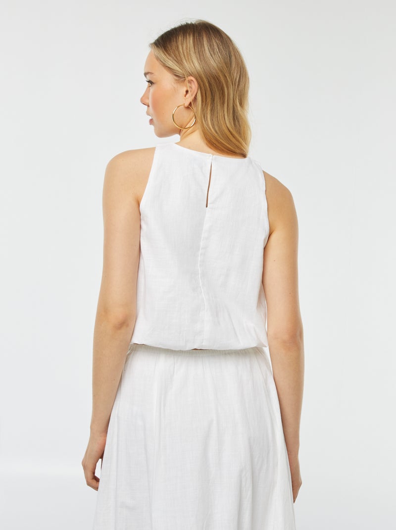 Top sans manches forme ballon blanc - Kiabi