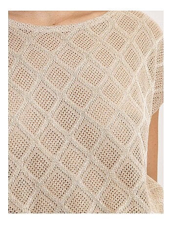 Top sans manches maille ajourée FEPIRA