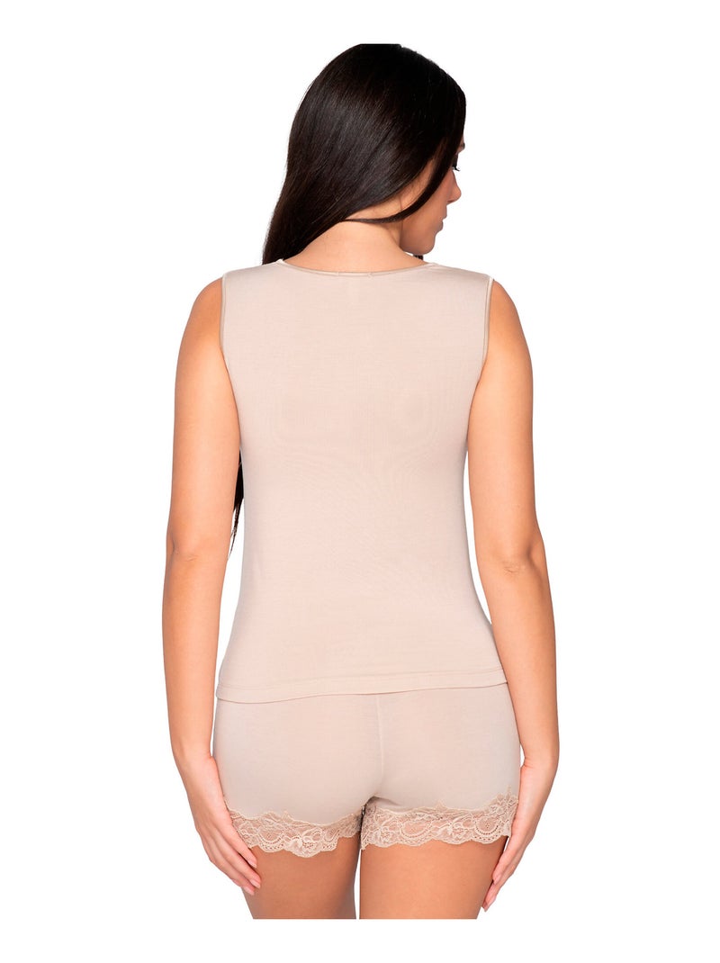 Top sans manches Micro Touch Beige - Kiabi