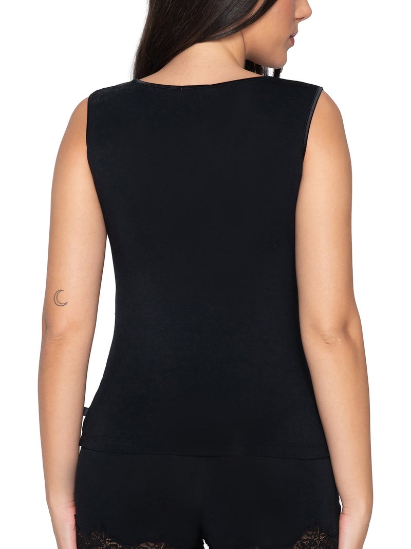Top sans manches Micro Touch Noir - Kiabi