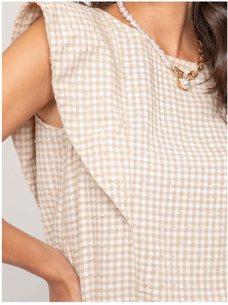 Top sans manches motif FOMELIE Beige - Kiabi