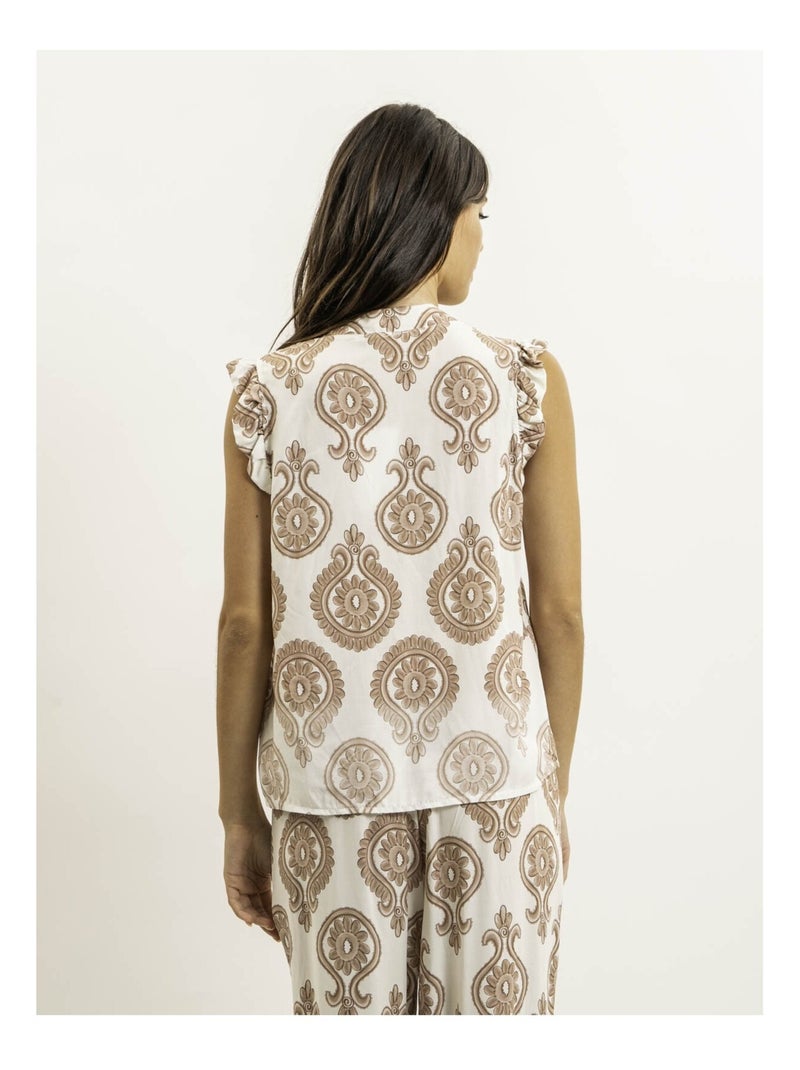 Top sans manches motifs FELOVIA Beige - Kiabi