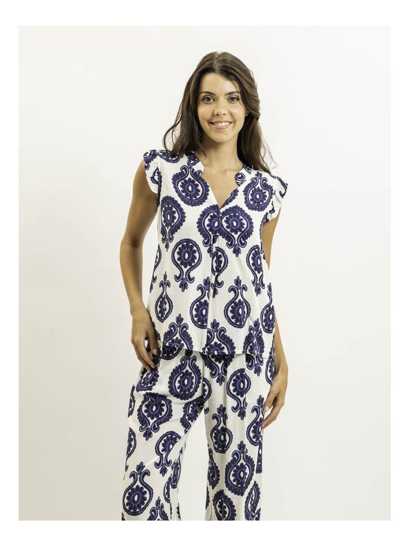 Top sans manches motifs FELOVIA Bleu marine - Kiabi