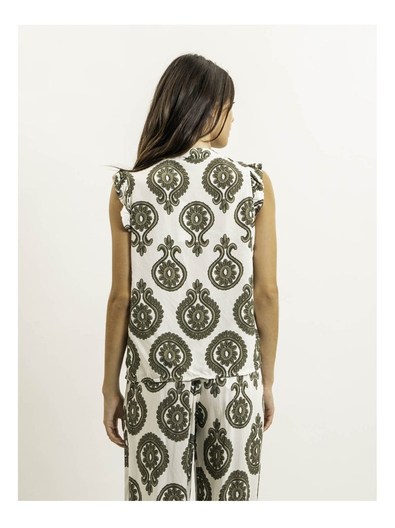 Top sans manches motifs FELOVIA Kaki - Kiabi