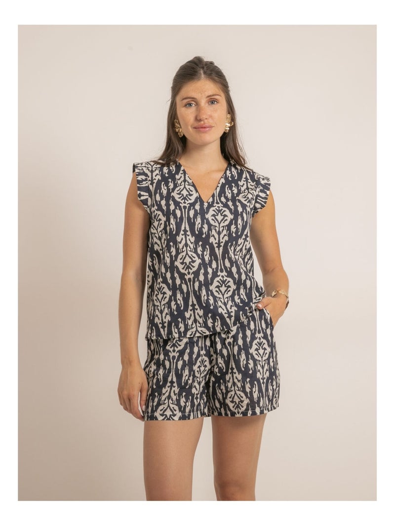 Top sans manches motifs FLAYA Bleu marine - Kiabi