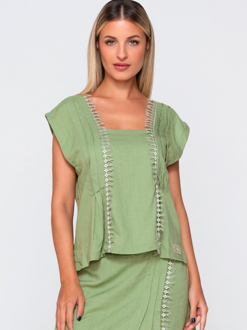 Top sans manches SAGE Vert - Kiabi