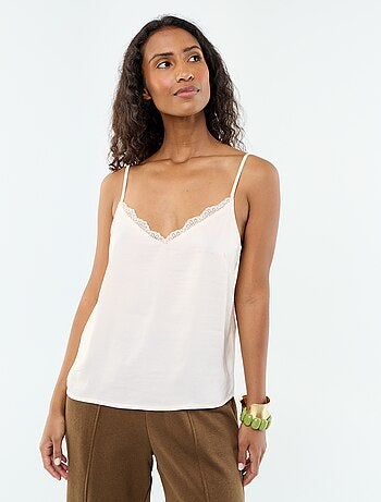 Top satin? avec dentelle